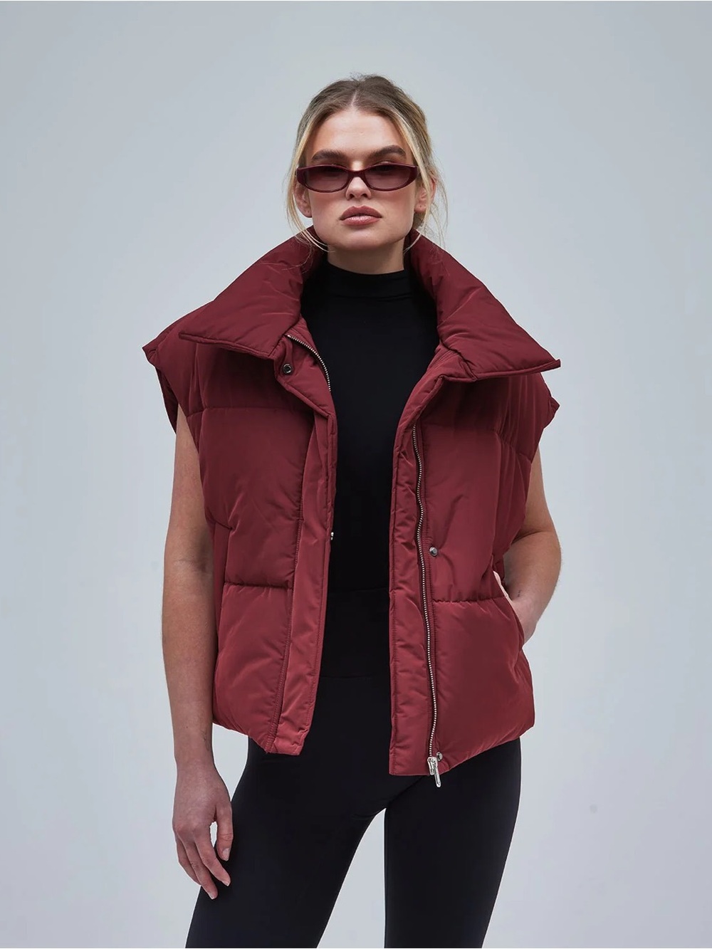 THIRTY YEARS Puffer Vest - Burgundy - 2